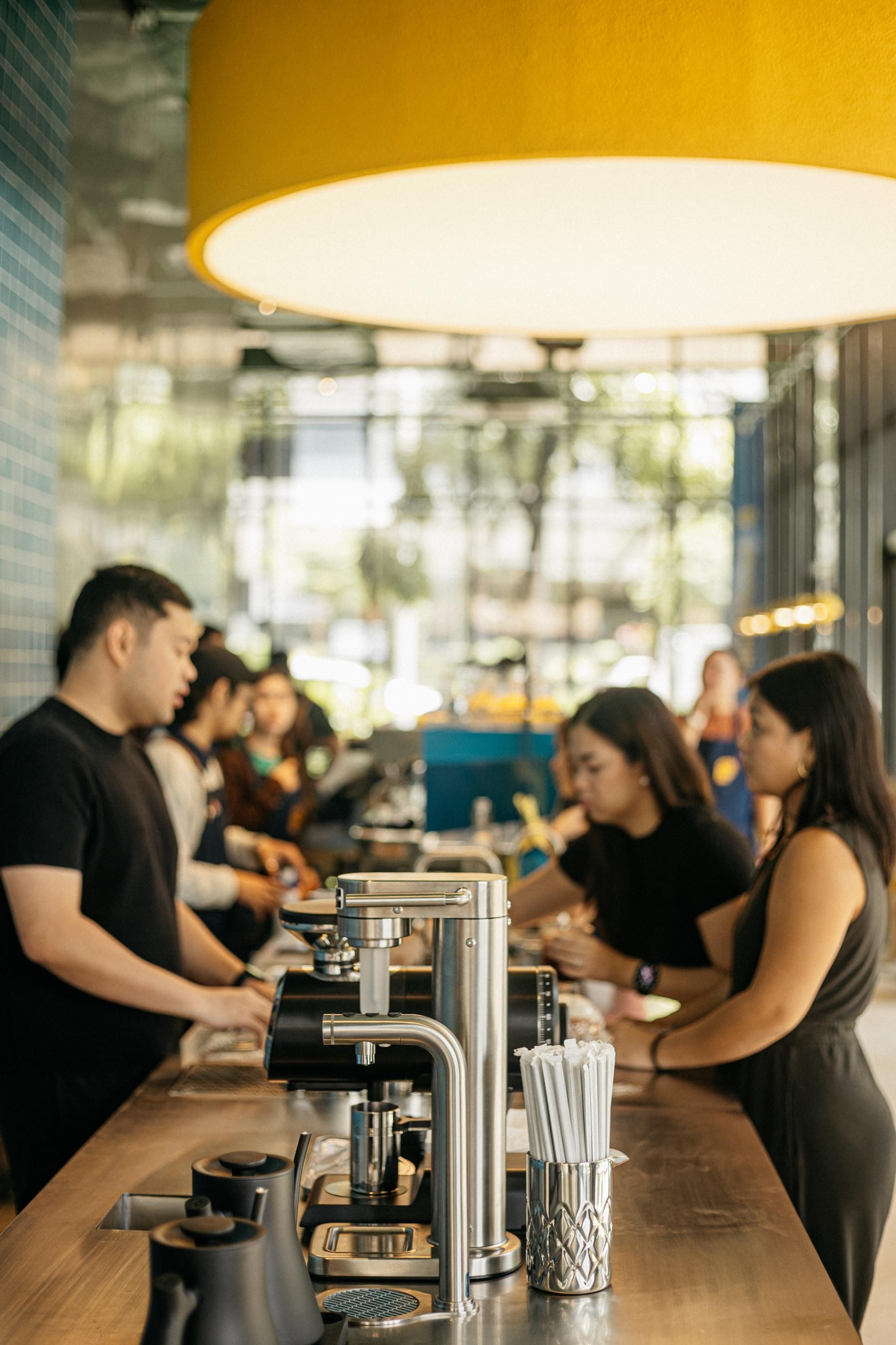 The Punched Coffee counter during a busy morning service